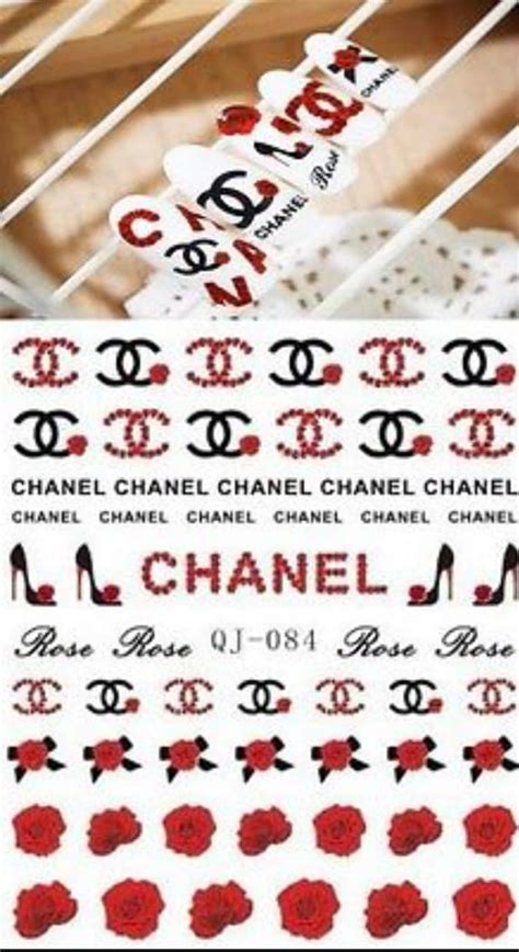 coco chanel nail stickers|chajnel decals.